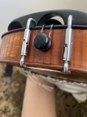 &quot;Germany&quot; etched into the wood under the button